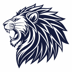 Obraz premium A bold and majestic lion head design in vector format, showcasing intricate details of the mane, sharp features, and regal expression. The design exudes power, strength, and elegance, making it ideal