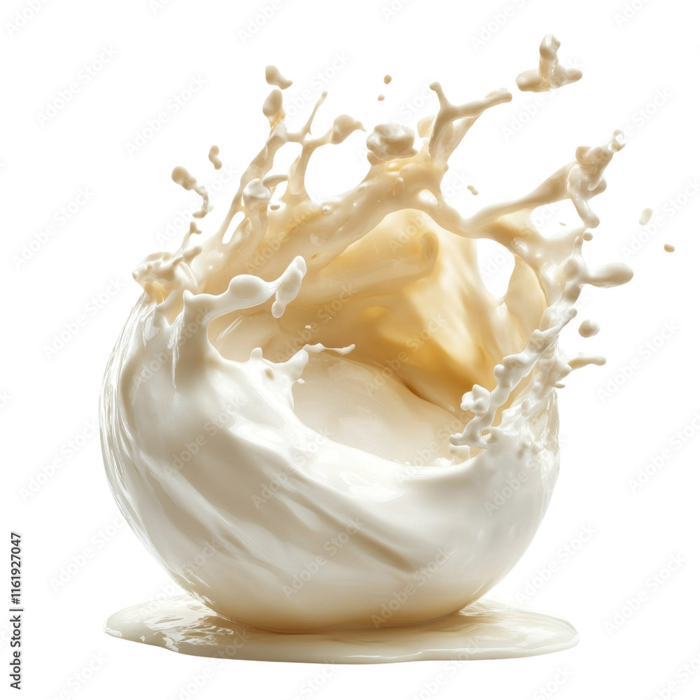 Poster creamy liquid splash in a captivating dynamic motion display