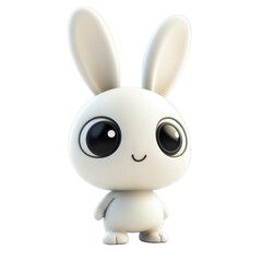 Obraz premium Cute Cartoon Bunny Character with Big Eyes and Happy Expression
