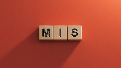 mis. wooden table with cubes. text on wood blocks.close up of wooden elements,Business Concept.3D rendering on red background. © feng