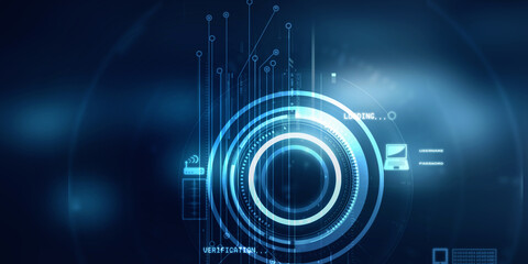 2d illustration Abstract futuristic electronic circuit technology background