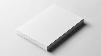 Blank white book mockup on white background.