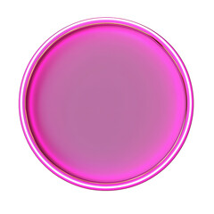 Circular neon frame in bright pink, glowing effect, Isolated on transparent or white background cut out