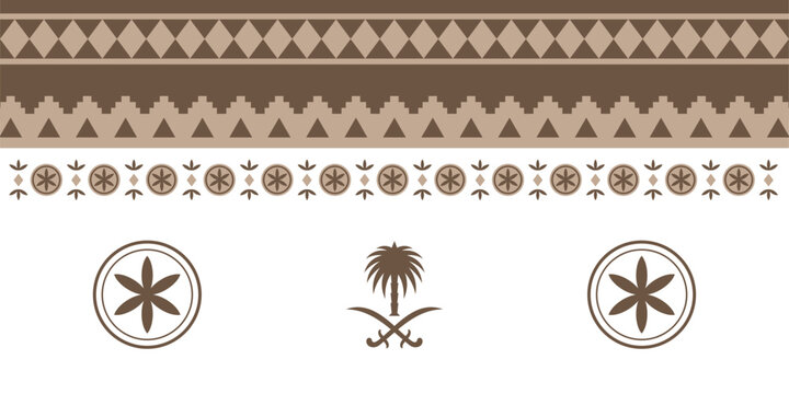 Print   Saudi Arabian Heritage Patterns and Symbols Vector