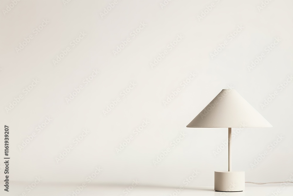 Poster simple scandinavian lamp on white background with copy space