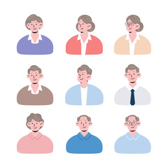 Business Grandfather Grandmother Illustration Collection