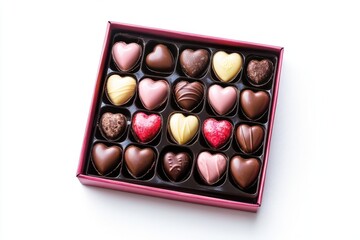 Assorted Delicious Heart-Shaped Chocolates in Elegant Box Perfect Valentine's Day Gift