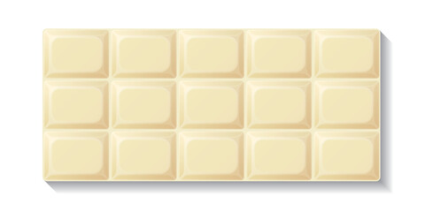 White chocolate bar rectangle shape isolated graphic illustration.