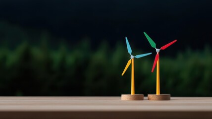 energy stock concept. Digital trading screen showing renewable energy stocks, with solar panels and wind turbines as market indicators