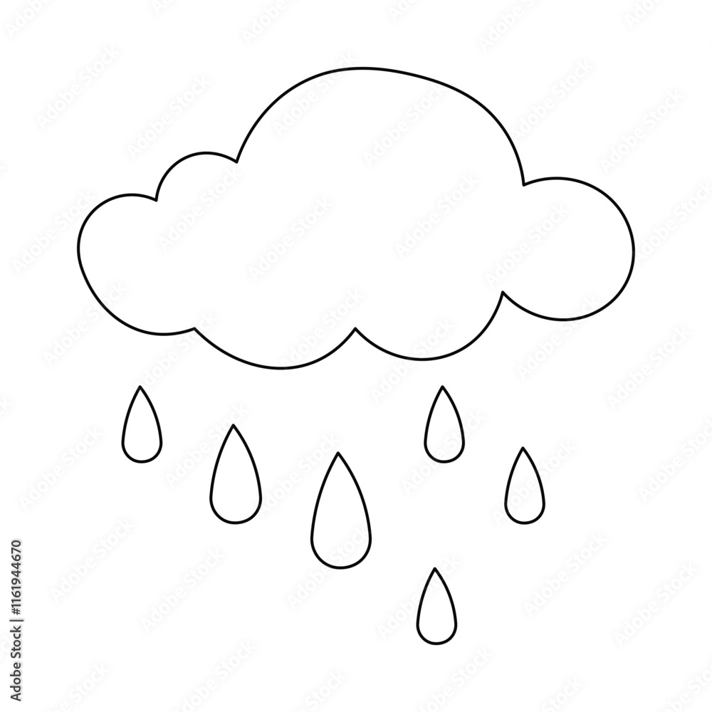 Poster cloud and sun weather continuous one line drawing of abstract and minimalist outline vector art desi