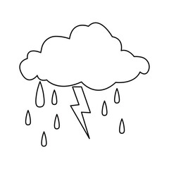 Cloud and sun weather continuous one line drawing of Abstract and minimalist outline vector art design