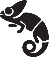 chameleon icon silhouette style vector minimal art illustration on a white background.
