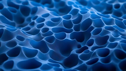 Abstract blue porous surface texture background.