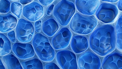 Abstract blue cellular structure, organic texture background.