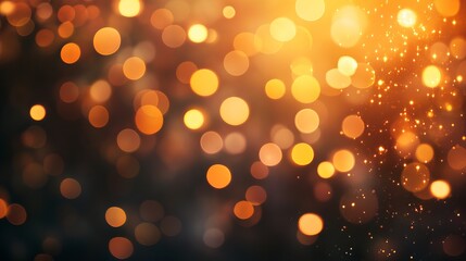 Abstract blurred bokeh light with warm tones creating a soft, dreamy background