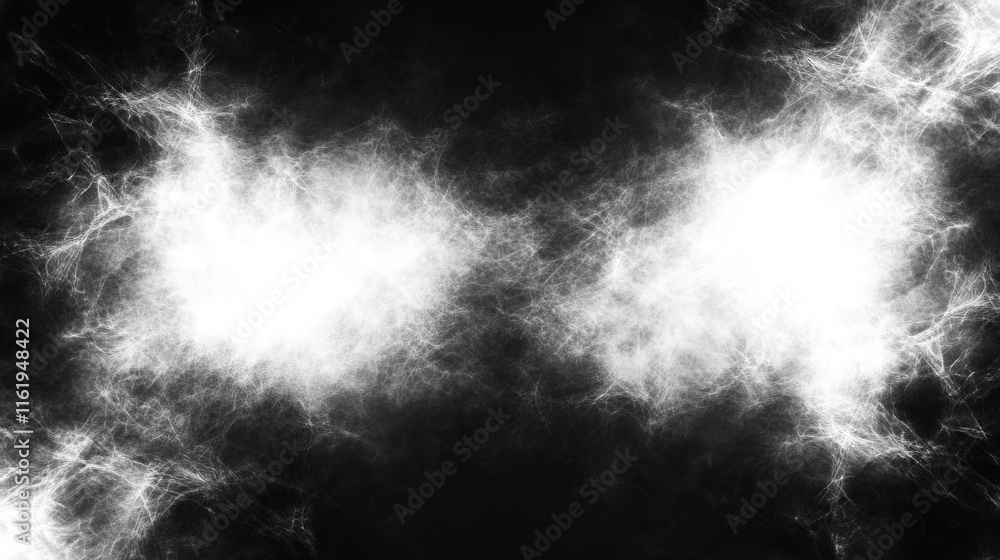 Aufkleber abstract binary nebula glowing white cosmic clouds