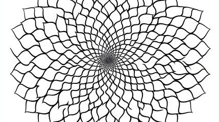 Abstract Black and White Floral Mandala Design