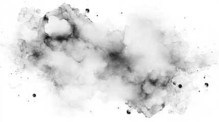 Abstract Black and White Ink Watercolor Splashes