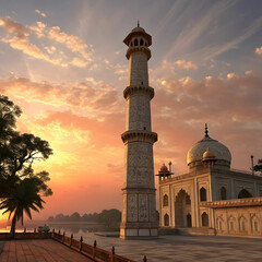 Obraz premium spiritual minaret symbolizes ancient Indian culture