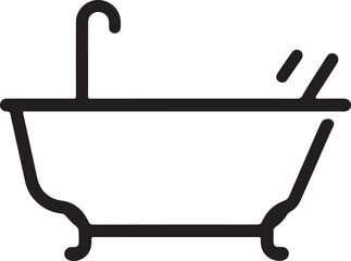bathtub icon silhouette style vector minimal art illustration on a white background.
