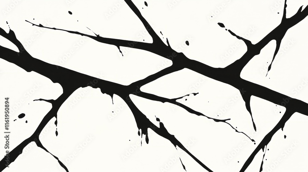 Poster abstract black ink splatter pattern design