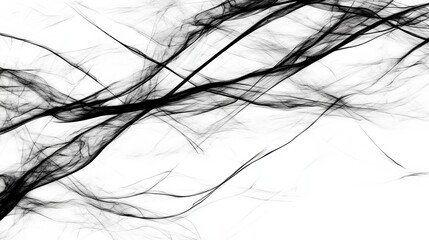 Obraz premium Abstract Black Ink Swirls on White Background