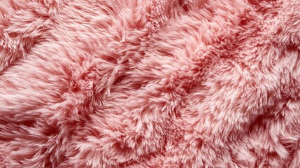 Fototapeta premium Pink fur background. Surface wool texture. Copy space, fur Natural sheepskin background texture ,Light pink long fiber soft fur. Pink fur for background or texture.