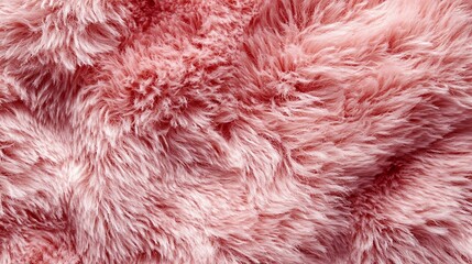 Fototapeta premium Pink fur background. Surface wool texture. Copy space, fur Natural sheepskin background texture ,Light pink long fiber soft fur. Pink fur for background or texture.