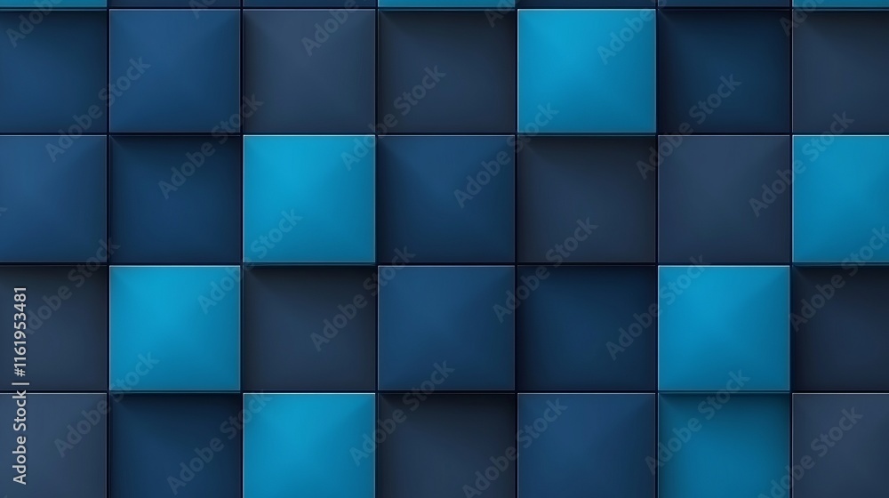 Poster abstract blue cube grid pattern background