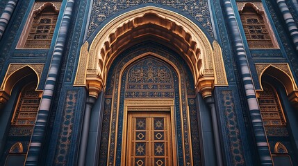 Obraz premium Ornate Golden Archway and Doorway Mosaic Detail