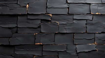 Textured Black Slate Wall: A Dark and Dramatic 3D Render AI Generated