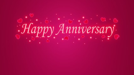 Happy Anniversary text isolated on pink glitters bokeh background