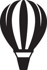 Obraz premium air balloon icon silhouette style vector minimal art illustration on a white background. 