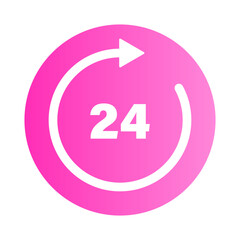 24 hours icon vector illustration isolated on white background