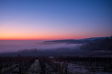 winter sunrise in the mountains