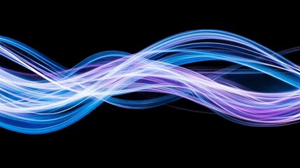 Abstract Blue Purple Light Wave Swirls Design