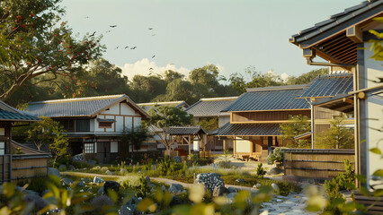 Obraz premium Modern house rural Japanese