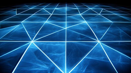 Abstract Blue Triangular Grid Network Design