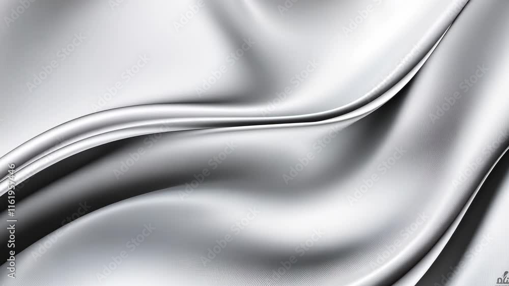 Poster smooth flowing silky fabric texture background in elegant white color