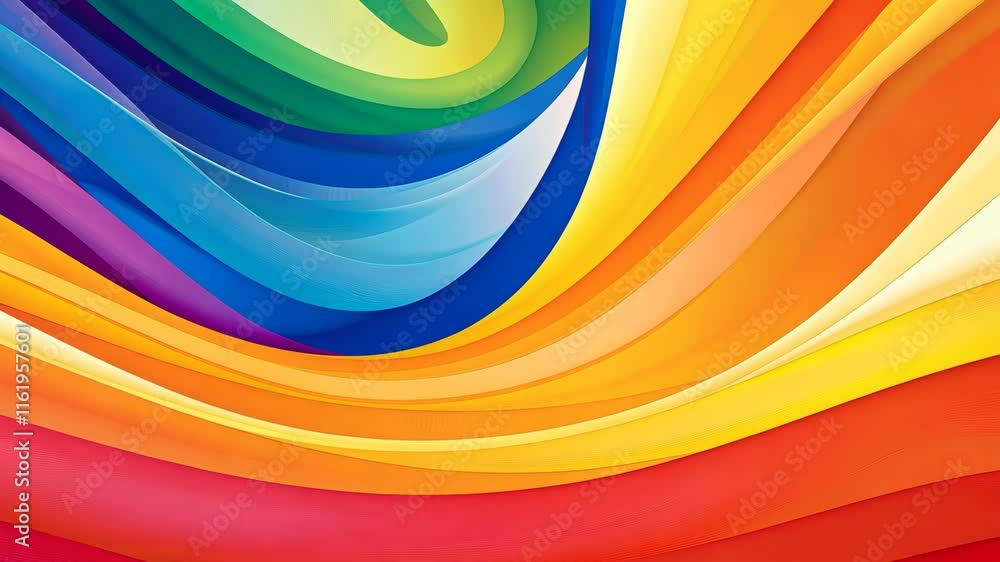 Poster vibrant swirls of colorful waves create a dynamic abstract background design