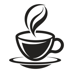 Logo of a Cup Silhouette Set Against a White Background