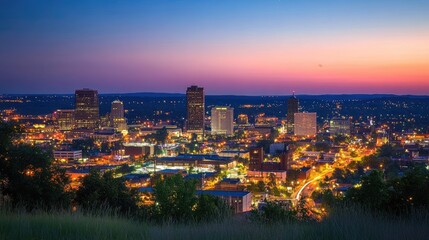 Obraz premium Greenville South Carolina Cityscape At Twilight