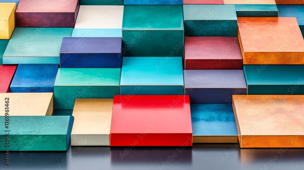 Poster abstract colorful blocks geometric pattern design