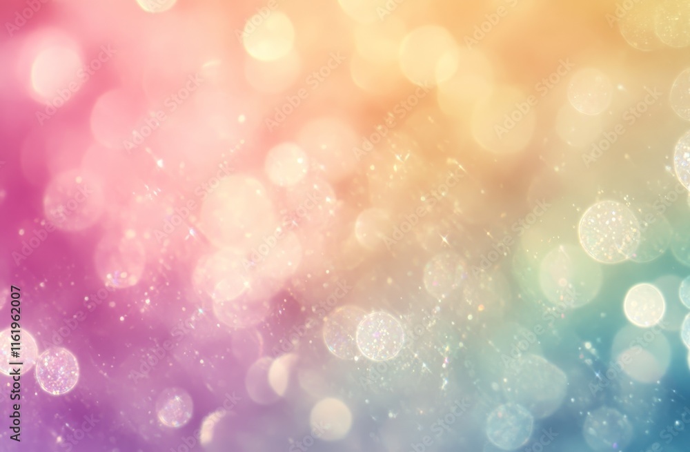 Aufkleber abstract pastel bokeh background with colorful lights and sparkles.