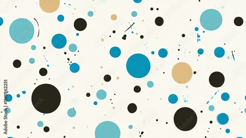 Poster abstract colorful circles scattered pattern design