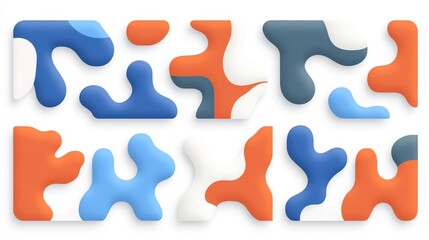 Abstract Colorful Fluid Shapes Design Elements