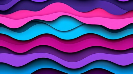 Abstract Colorful Layered Wave Pattern Design