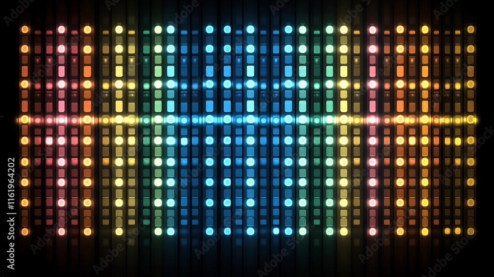 Poster abstract colorful light grid digital art display