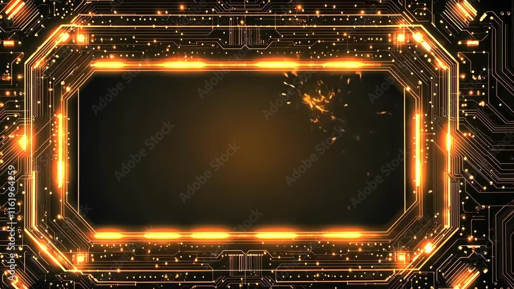 Poster glowing circuit board frame tech background abstract design