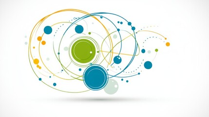 Obraz premium Abstract Colorful Network Design with Circles and Lines